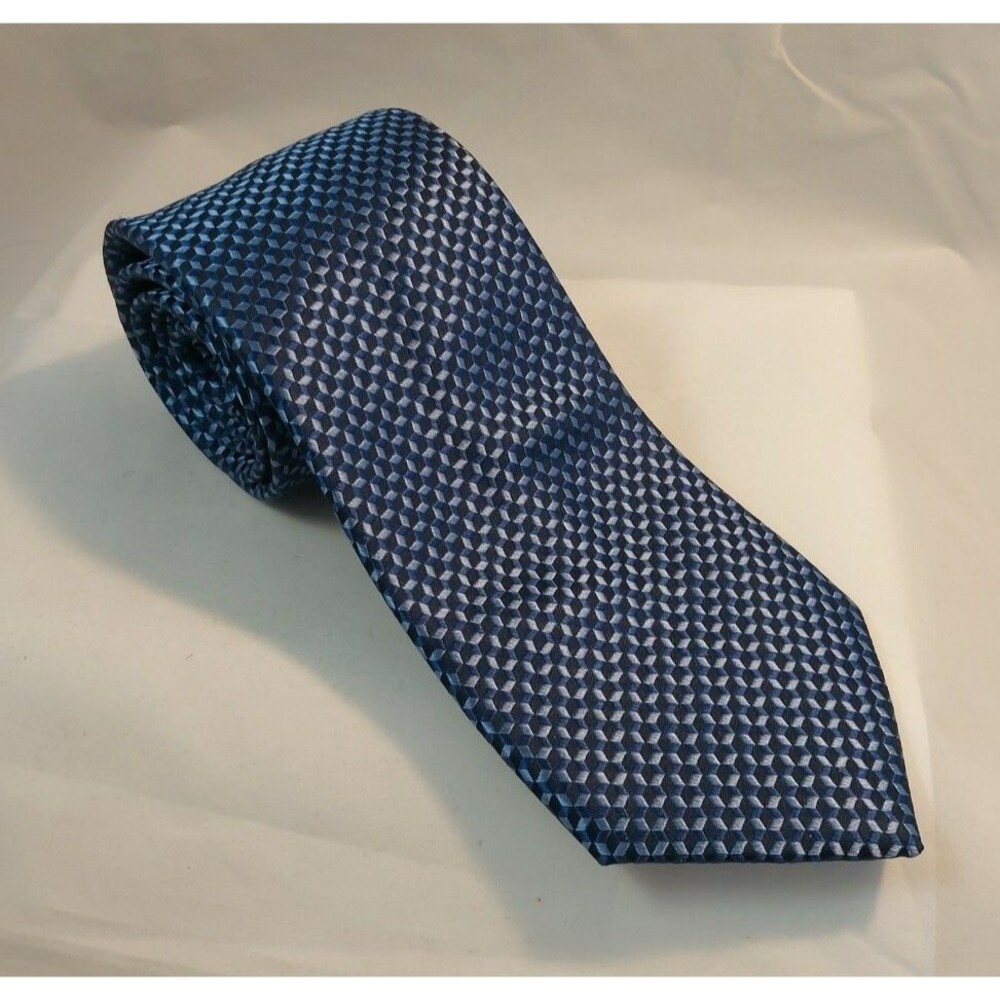 Michael Kors 100% Silk mens Tie Light and Dark Blue, Classic RN121148